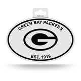 Green Bay Packers Oval Decal Sticker NEW!! 3 x 5 Inches Free Shipping Black & White