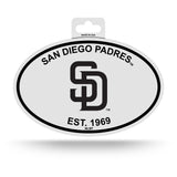 San Diego Padres Oval Decal Sticker NEW!! 3 x 5 Inches Free Shipping Black & White