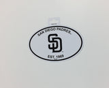 San Diego Padres Oval Decal Sticker NEW!! 3 x 5 Inches Free Shipping Black & White