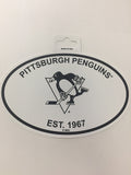 Pittsburgh Penguins Oval Decal Sticker NEW!! 3 x 5 Inches Free Shipping Black & White