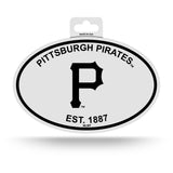 Pittsburgh Pirates Oval Decal Sticker NEW!! 3 x 5 Inches Free Shipping Black & White