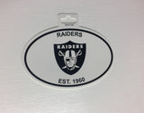 Las Vegas Raiders Oval Decal Sticker NEW!! 3 x 5 Inches Free Shipping Black & White