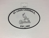 St. Louis Cardinals Oval Decal Sticker NEW!! 3 x 5 Inches Free Shipping Black & White