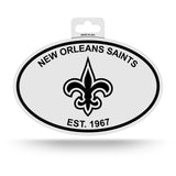 New Orleans Saints Oval Decal Sticker NEW!! 3 x 5 Inches Free Shipping Black & White