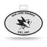 San Jose Sharks Oval Decal Sticker NEW!! 3 x 5 Inches Free Shipping Black & White