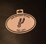 San Antonio Spurs Oval Decal Sticker NEW!! 3 x 5 Inches Free Shipping Black & White