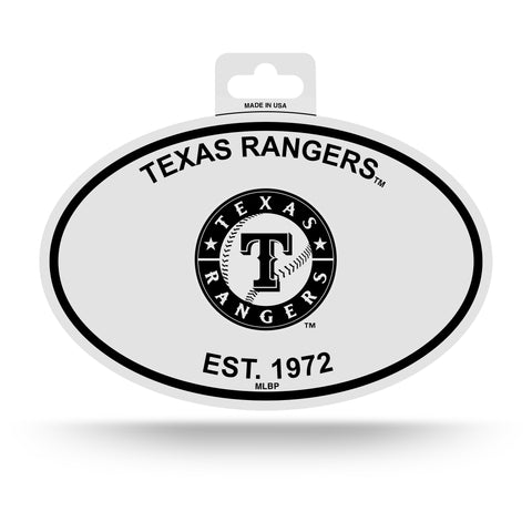 Texas Rangers Oval Decal Sticker NEW!! 3 x 5 Inches Free Shipping Black & White