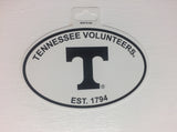 Tennessee Volunteers Oval Decal Sticker NEW!! 3 x 5 Inches Free Shipping Black & White