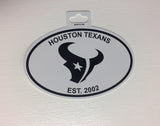 Houston Texans Oval Decal Sticker NEW!! 3 x 5 Inches Free Shipping Black & White