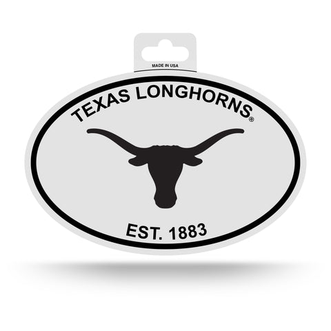 Texas Longhorns Oval Decal Sticker NEW!! 3 x 5 Inches Free Shipping Black & White