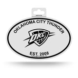Oklahoma City Thunder Oval Decal Sticker NEW!! 3 x 5 Inches Free Shipping Black & White