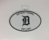 Detroit Tigers Oval Decal Sticker NEW!! 3 x 5 Inches Free Shipping Black & White