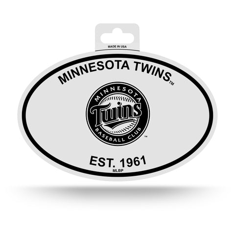 Minnesota Twins Oval Decal Sticker NEW!! 3 x 5 Inches Free Shipping Black & White