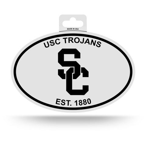 USC Trojans Oval Decal Sticker NEW!! 3 x 5 Inches Free Shipping Black & White