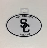 USC Trojans Oval Decal Sticker NEW!! 3 x 5 Inches Free Shipping Black & White