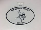 Minnesota Vikings Oval Decal Sticker NEW!! 3 x 5 Inches Free Shipping Black & White