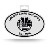 Golden State Warriors Oval Decal Sticker NEW!! 3 x 5 Inches Free Shipping Black & White