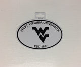 West Virginia Mountaineers Oval Decal Sticker NEW!! 3 x 5 Inches Free Shipping Black & White