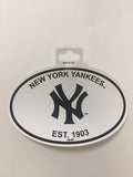 New York Yankees Oval Decal Sticker NEW!! 3 x 5 Inches Free Shipping Black & White