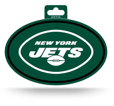 New York Jets Oval Decal Full Color Sticker NEW!! 3 x 5 Inches Free Shipping