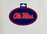 Ole Miss Rebels Oval Decal Full Color Sticker NEW!! 3 x 5 Inches Free Shipping
