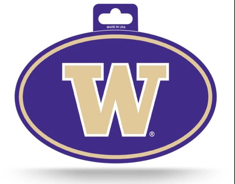 Washington Huskies Oval Decal Full Color Sticker NEW!! 3 x 5 Inches Free Shipping