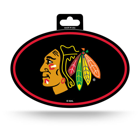 Chicago Blackhawks Oval Decal Full Color Sticker NEW!! 3 x 5 Inches Free Shipping