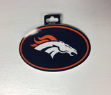 Denver Broncos Oval Decal Full Color Sticker NEW!! 3 x 5 Inches Free Shipping