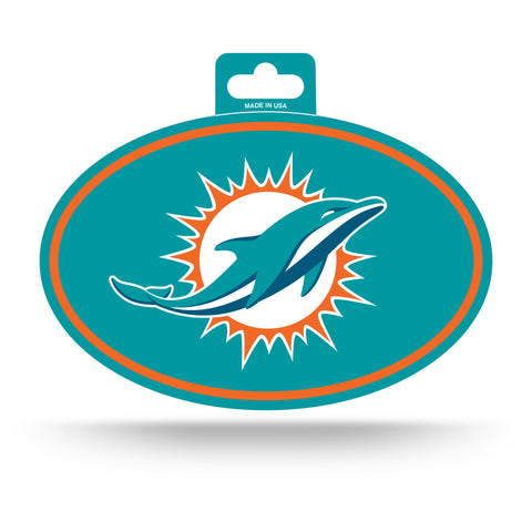 Miami Dolphins Oval Decal Full Color Sticker NEW!! 3 x 5 Inches Free Shipping