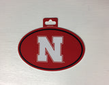 Nebraska Huskers Oval Decal Full Color Sticker NEW!! 3 x 5 Inches Free Shipping