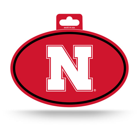 Nebraska Huskers Oval Decal Full Color Sticker NEW!! 3 x 5 Inches Free Shipping