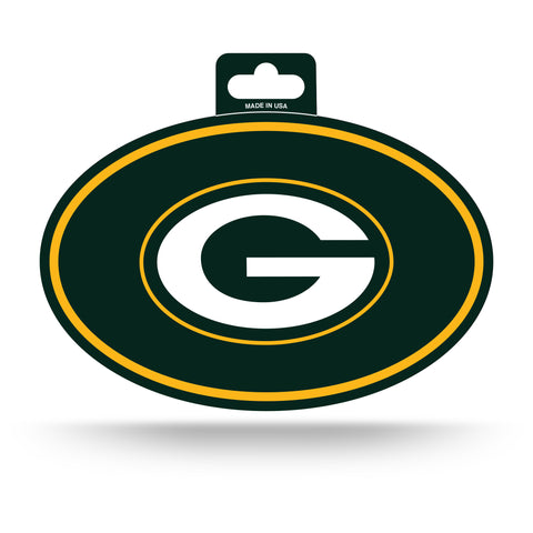 Green Bay Packers Oval Decal Full Color Sticker NEW!! 3 x 5 Inches Free Shipping