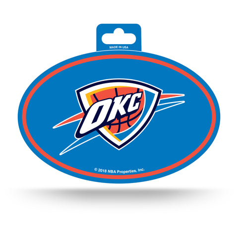 Oklahoma City Thunder Oval Decal Full Color Sticker NEW!! 3 x 5 Inches Free Shipping