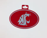 Washington State Cougars Oval Decal Full Color Sticker NEW!! 3 x 5 Inches Free Shipping