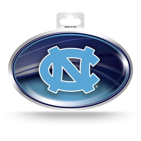 North Carolina Tar Heels Metallic Oval Decal Full Color Sticker NEW!! 3 x 5 Inches Free Shipping