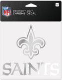 New Orleans Saints Silver Perfect Cut Die Cut Decal 5x5 Inches Chrome Free Ship