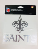 New Orleans Saints Silver Perfect Cut Die Cut Decal 5x5 Inches Chrome Free Ship
