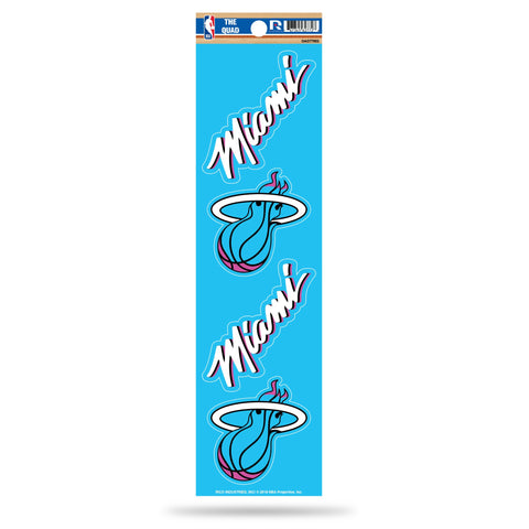 Miami Heat Set of 4 Decals Stickers The Quad by Rico 2x2 Inches