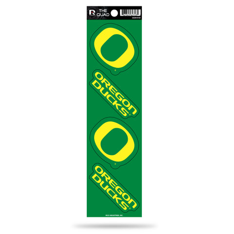 Oregon Ducks Set of 4 Decals Stickers The Quad by Rico 2x2 Inches