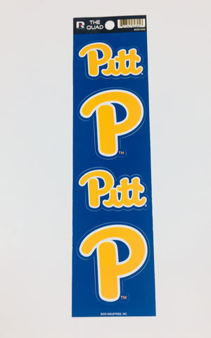 Pitt Panthers Set of 4 Decals Stickers The Quad by Rico 2x2 Inches