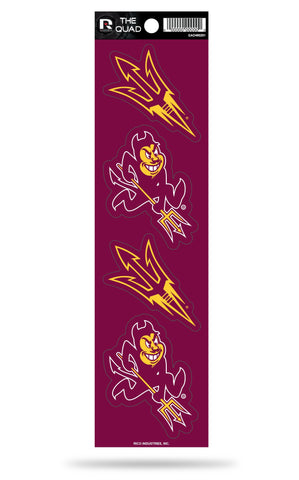 Arizona State Sun Devils Set of 4 Decals Stickers The Quad by Rico 2x2 Inches