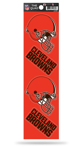 Cleveland Browns Set of 4 Decals Stickers The Quad by Rico 2x2 Inches