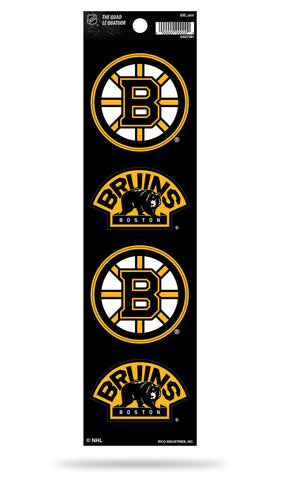 Boston Bruins Set of 4 Decals Stickers The Quad by Rico 2x2 Inches