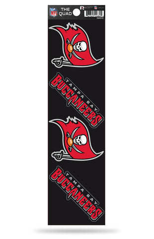 Tampa Bay Buccaneers Set of 4 Decals Stickers The Quad by Rico 2x2 Inches