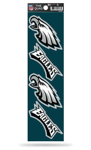 Philadelphia Eagles Set of 4 Decals Stickers The Quad by Rico 2x2 Inches