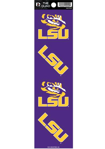 LSU Tigers Set of 4 Decals Stickers The Quad by Rico 2x2 Inches