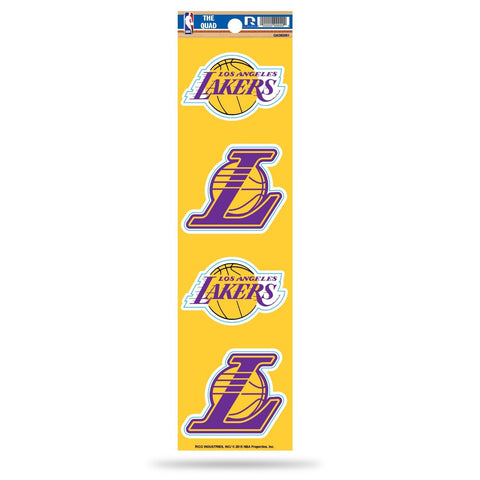 Los Angeles Lakers Set of 4 Decals Stickers The Quad by Rico 2x2 Inches
