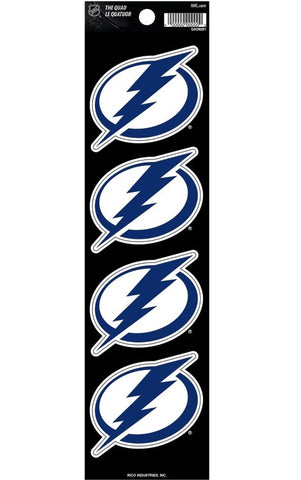 Tampa Bay Lightning Set of 4 Decals Stickers The Quad by Rico 2x2 Inches