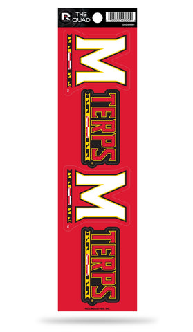 Maryland Terrapins Set of 4 Decals Stickers The Quad by Rico 2x2 Inches