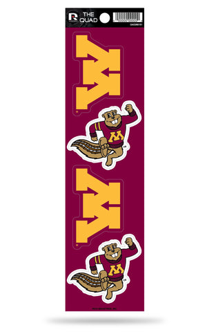 Minnesota Golden Gophers Set of 4 Decals Stickers The Quad by Rico 2x2 Inches